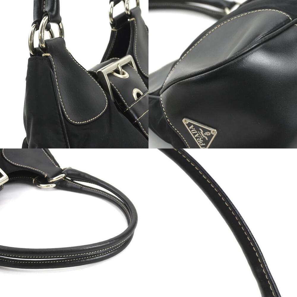 Prada leather silver bag shoulder black accents - Picture 3 of 4